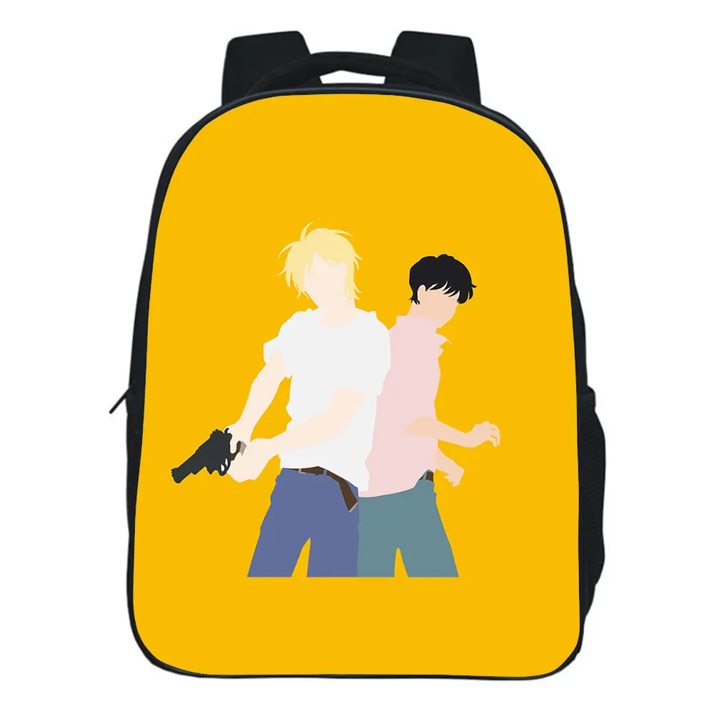 Banana fish backpack boys girls bag Double-layer backpack teen schoolbag Unisex 12 inch rucksack mochila. Support custom logo
