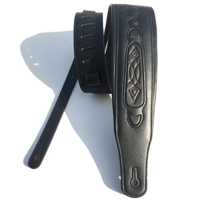 Кожаный ремешок из натуральной воловьей кожи для электрогитары с регулируемой