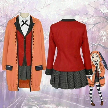 

aboutcos Anime Kakegurui Cosplay Figure Yomotsuki Runa Cosplay Costume JK School Girls Uniform Hoodie Halloween Dress For Women