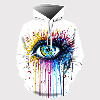 

Rainbow eye By Pixie cold art Autumn Sweatshirts Men Hoodies 3d Printing Pullover Funny Tracksuits Streetwear Hoody
