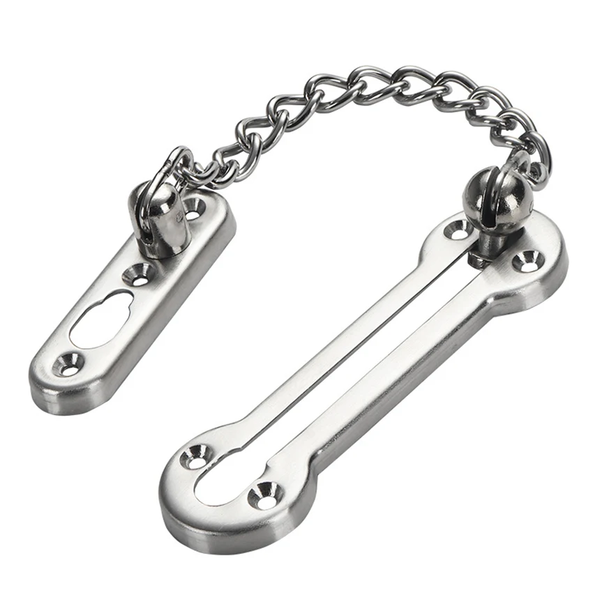 

Security Door Guard, Steel Chain Type, Heavy Duty Door Chain Lock Door Latch with Screws, for Home Hotel, Brushed Silver
