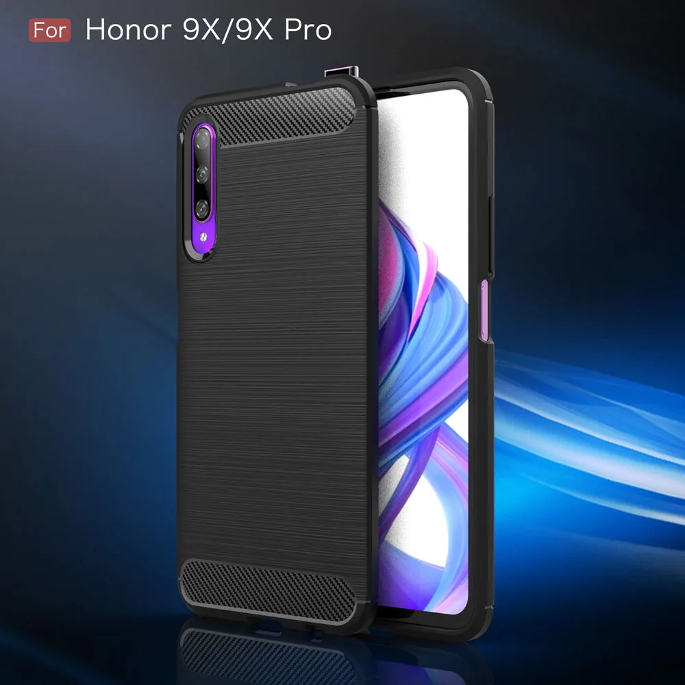 Чехол из углеволокна крышка 6.59For huawei Honor 9X Pro Чехол для huawei Honor 9X Honor9X Pro Чехол для телефона чехол-лента на заднюю панель