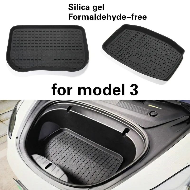 Trunk Front And Cargo Durable Mat Silicone For Tesla Model 3 Car