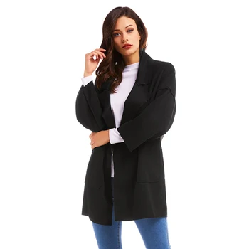 

2020 Winter Autumn Women's Pocket Herringbone Coat Warm Loose Winter Coat Wool Blended Outwear Female Jacket Women Clothes Basic