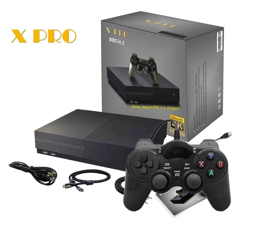 PS1 игровая консоль 64Bit 4K HD HDMI выход Ретро 800 классические Семейные Ретро игры ТВ 4G XPRO джойстик для подарка xbox ones - Цвет: Black(EU Plug)
