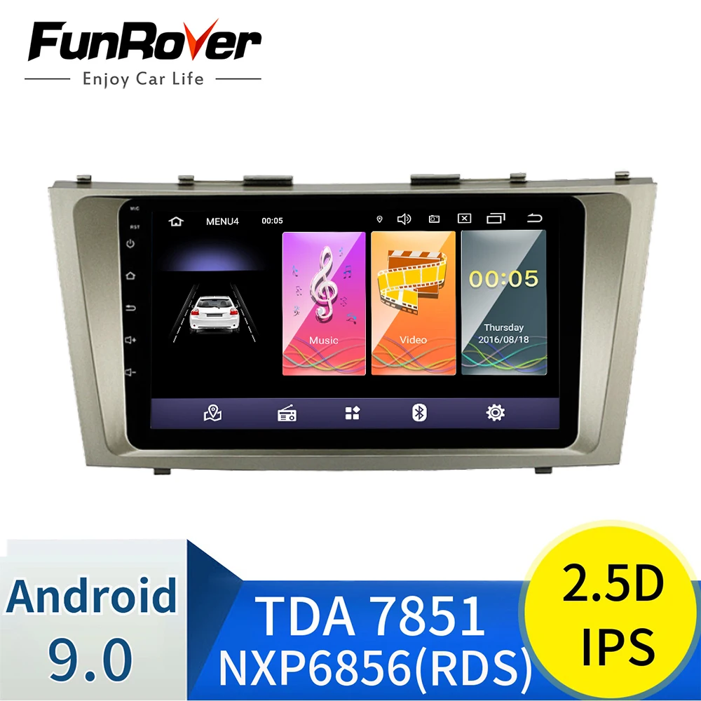 Funrover android 8,0 Штатное Головное устройство Toyota Camry 40 50 2007 2008 2012-2018 GPS aвтомаг нитола магнитола 2 din автомагнитолы Андроид для Тойота Камри акс