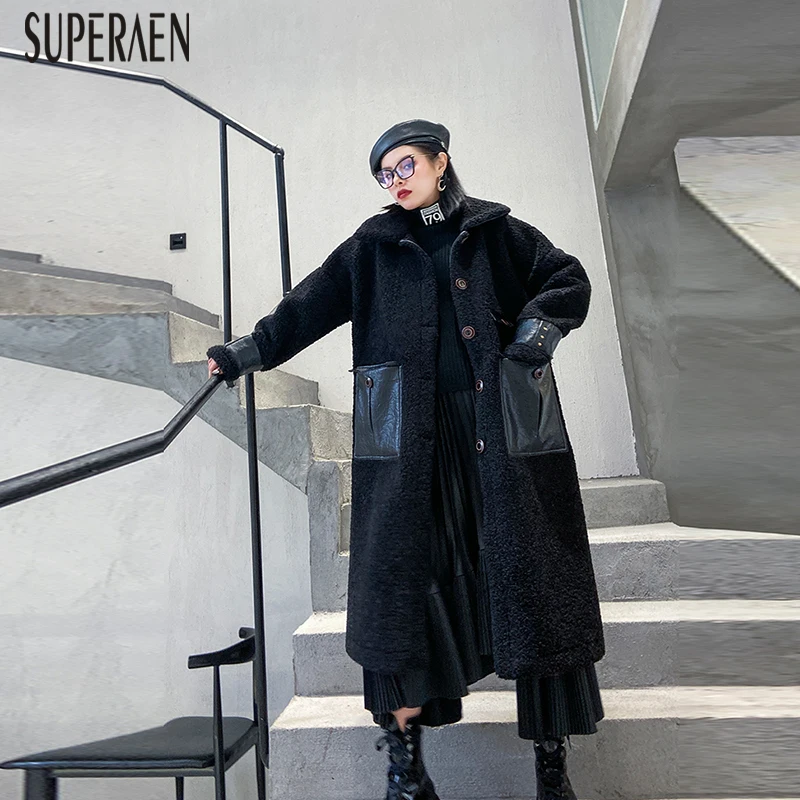 SuperAen Новинка, зимние теплые парки, пальто, толстые, размер Pluz, дикие хлопковые модные парки, пальто для женщин, однобортное, женская одежда