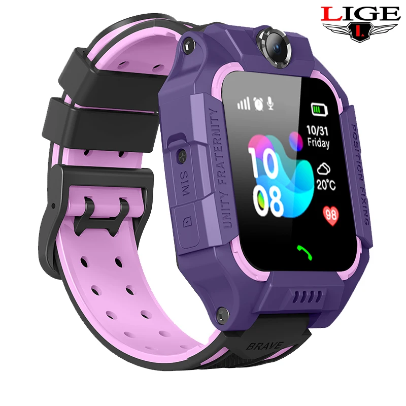 

LIGE 2020 New Smart watch LBS Kid Smart Watches Baby Watch for Children SOS Call Location Finder Locator Tracker Monitor+box