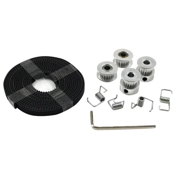 

3D Printer Accessories Synchronous Pulley Set GT2 Synchronous Wheel 20 Perforation 5 GT2 Timing Belt Idler 4 Torsion Springs