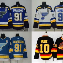 Сшитая футболка с изображением св. Луиса для мужчин и взрослых#91 Vladimir Tarasenko 10 Pavel Bure