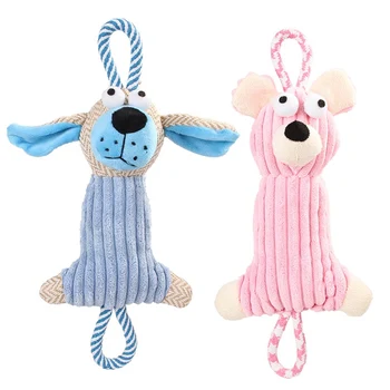 

Cute Cartoon Decompression Animals Shaped Toys Plush Dog Cat Chew Squeeze Sound Toys Durability Chew Molar Toy Pet Supplies c