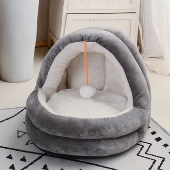 

Cat Bed Winter Warm Cat House Kennel Cat Dog Bed Warm Sleeping Bed Semi-enclosed Pet Supplies cat kennel