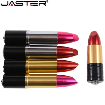 

JASTER Pen Drive Beautiful Lipstick Red/Rose Pink USB Flash Drive 64GB 32GB 16GB 8GB Metal Lipstick USB 2.0 Flash Memory Stick