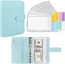 

15 Pieces Binder Budget Planner Cash Envelope Binder with Budget Envelopes A6 Binder Pockets Cash Envelope Wallet for Budgeting