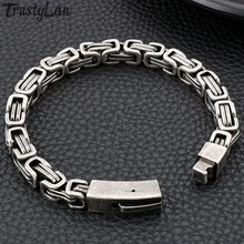 Винтажные массивные мужские ювелирные изделия 316L браслет из нержавеющей стали для мужчин 8 мм Толстая цепь звено мужские s браслеты металлические браслеты мужские