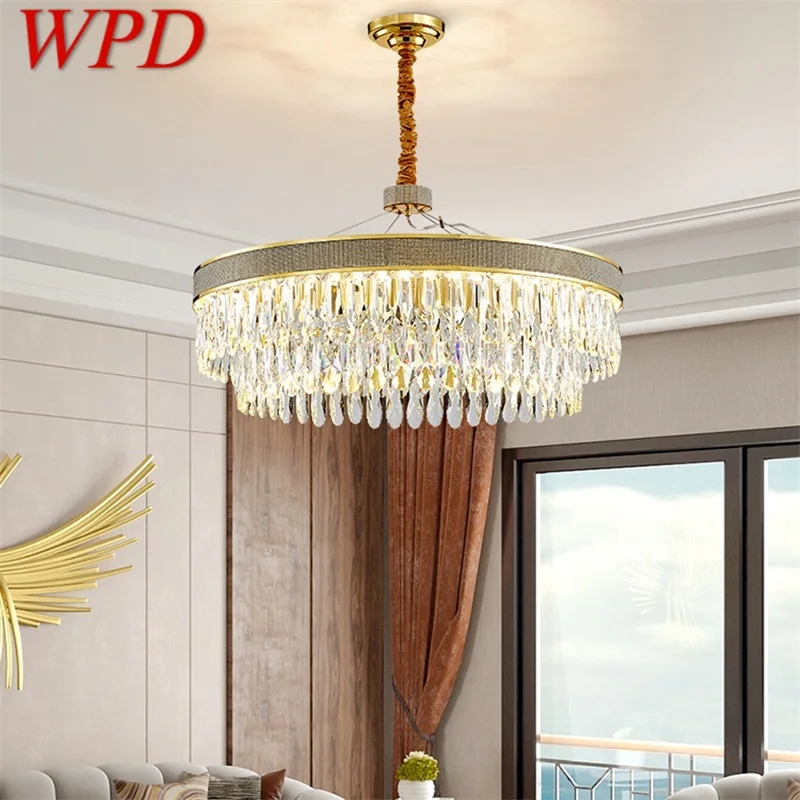 

WPD Modern Crystal Chandelier Luxury LED Gold Fixtures 220V 110V Decorative For Living Room Dining Room Villa Duplex
