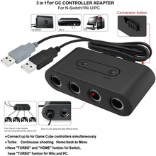 ALLOYSEED, 4 порта для GC Cube, игровой контроллер, конвертер, адаптер для Kind, wii U, переключатель, ПК, USB адаптер с домашней функцией Turbo