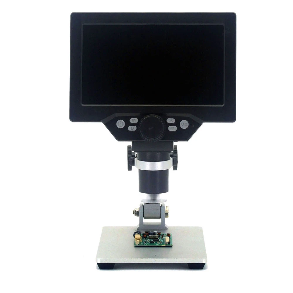 G1200 цифровой микроскоп 12MP 7 дюймов Большой цветной экран ЖК-дисплей 1-1200X непрерывное усиление Лупа с подставкой припоя