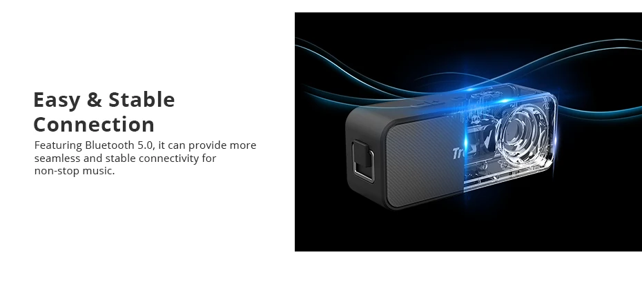 2019 New Tronsmart T2 Plus Bluetooth 5.0 Speaker 20W Portable Speaker 24H Column IPX7 Soundbar with TWS,Voice Assistant,Micro SD7