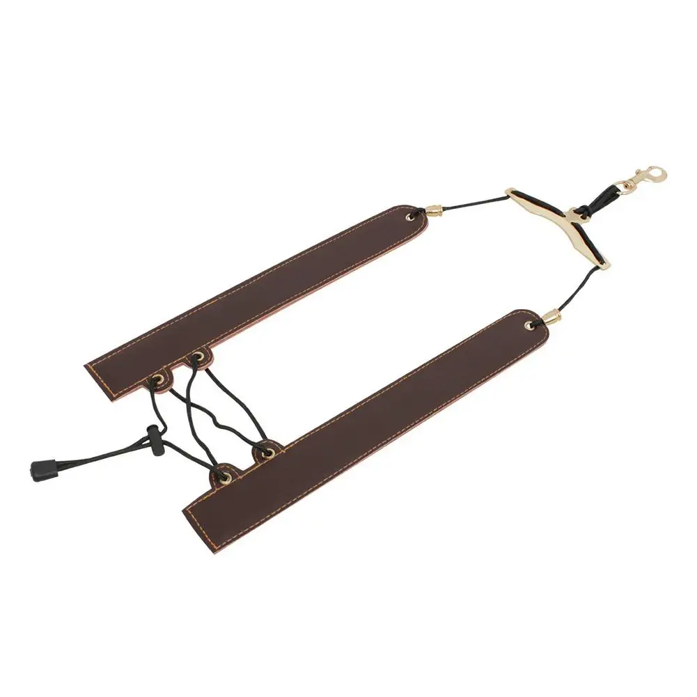 Саксофон Регулируемый шейный ремень алюминиевый двойной каркас мягкий синтетический кожаный ремешок коричневый+ черный для высокого уменьшения боли в шее