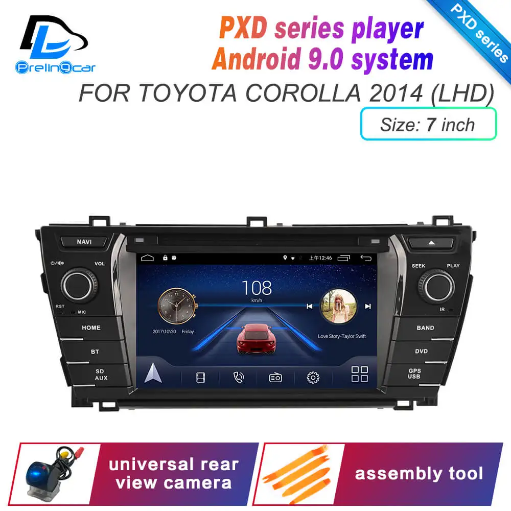 Ips сенсорный экран DSP Android 9,0 2 DIN 4g Lte радио для TOYOTA COROLLA Левая Правая ведущая gps dvd-плеер стерео навигация - Цвет: PXD 7 inch L corolla