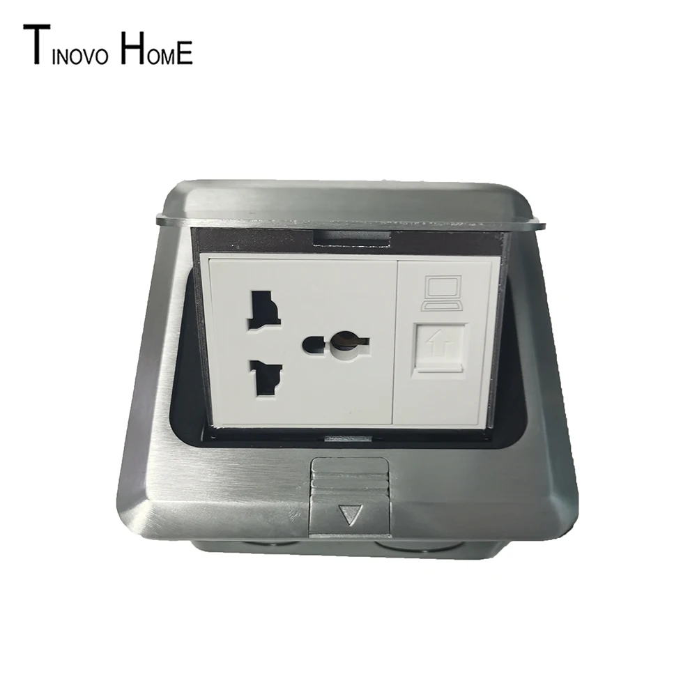 

Ground socket universal socket with network interface aluminum alloy pop-up socket