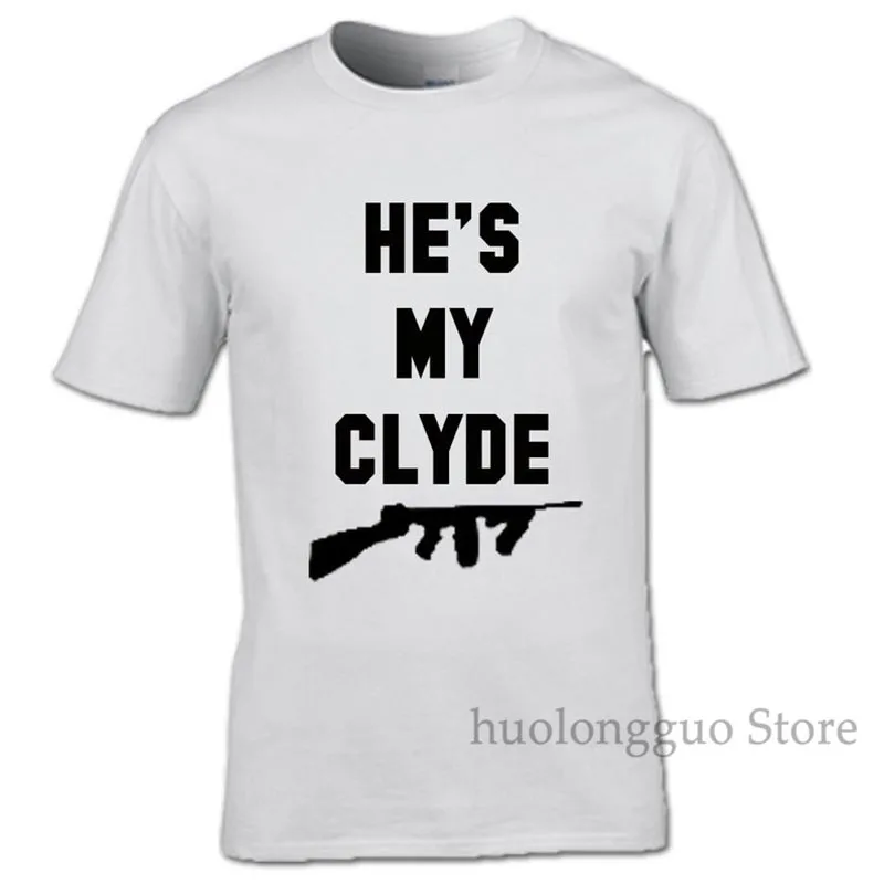 He's my clyde T-Shirt his and hers couples teen womans mans clothing 100% cotton men T shirt Women Tops tee