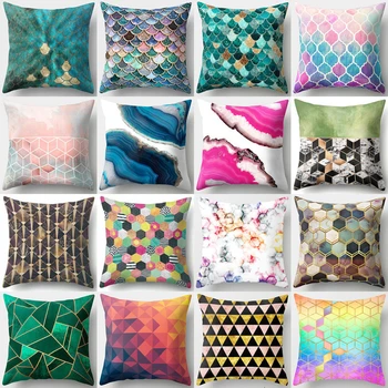 

Colorful Geometric Sofa Decorative Cushion Cover Pillow Pillowcase Polyester 45*45 Throw Pillow Home Decor Pillowcover 40507
