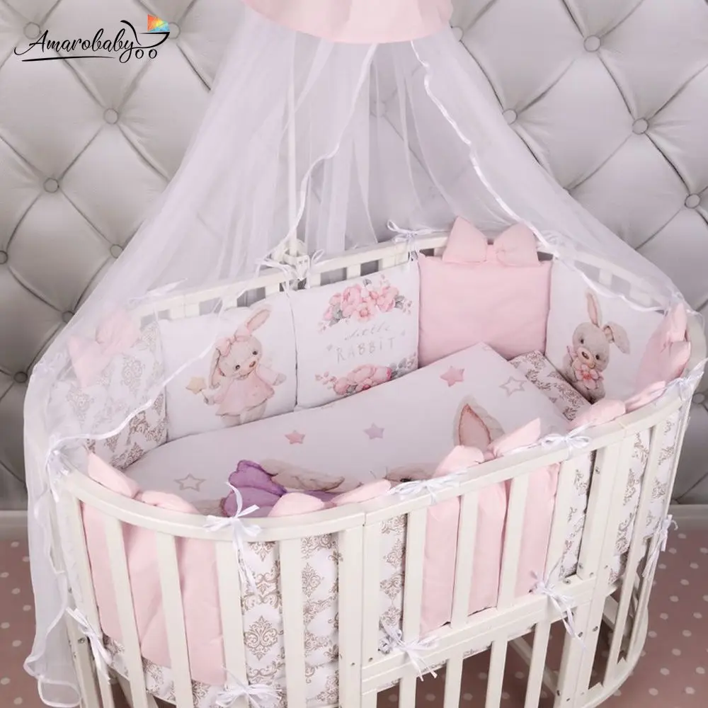 Комплект Premium в кроватку 18 предметов(6+12 бортиков на молнии) AmaroBaby, перкаль