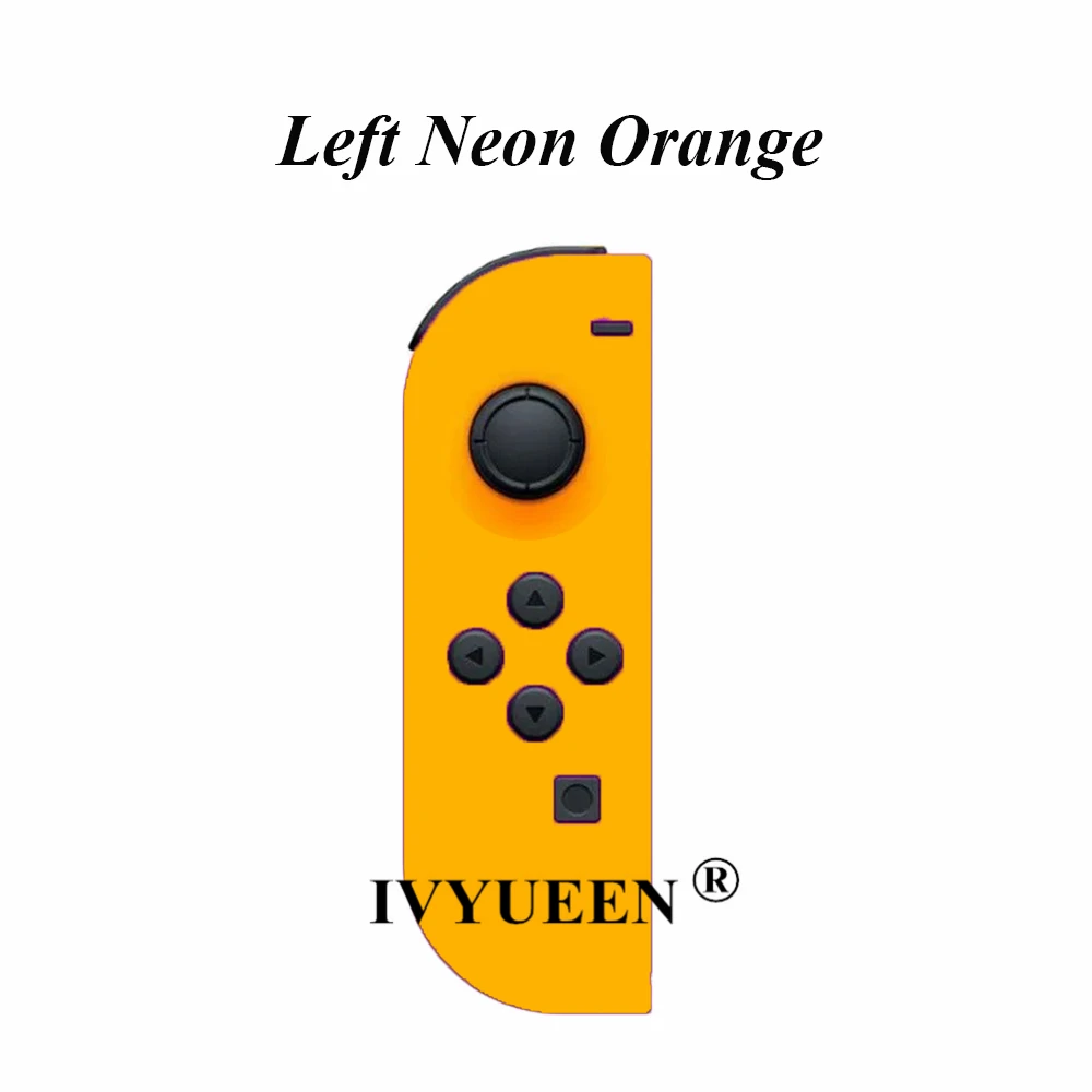 Чехол-накладка IVYUEEN для Kind Switch NS Joy Con с корпусом, зеленый, желтый, розовый, левый/правый джойстик, чехол для контроллера, аксессуары для игр - Цвет: Left Neon Orange