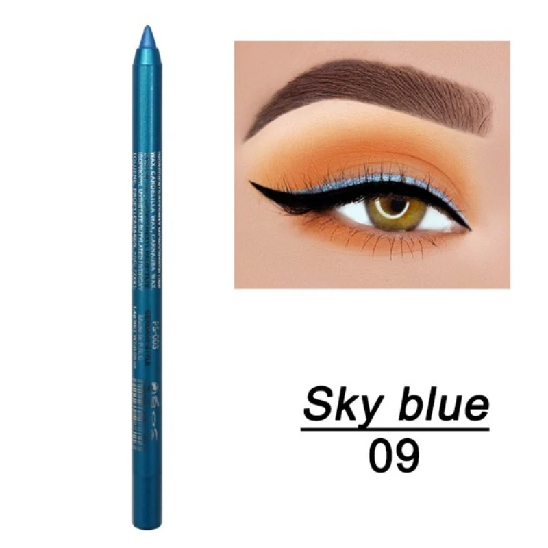 1 шт. водонепроницаемый долговечный сексуальный карандаш для глаз 14 цветов Подводка для глаз жемчужная матовая ручка для Eeshadow косметический набор для макияжа TSLM1 - Цвет: 09-Sky Blue