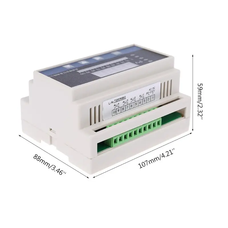 4-20mA Input Din Rail DC Water Liquid Level Pressure Controller with 4-ways Relay DC 24V Output Liquid Level Meter