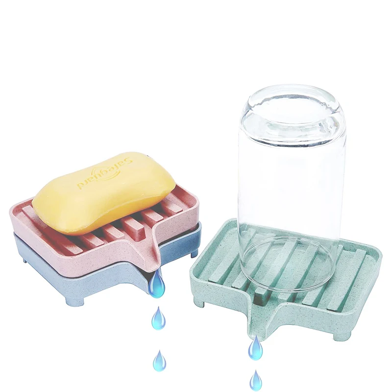 

Waterfall Drainage Design Soap Dish Holder, Soap Tray Drainers For Kitchen And Bathroom