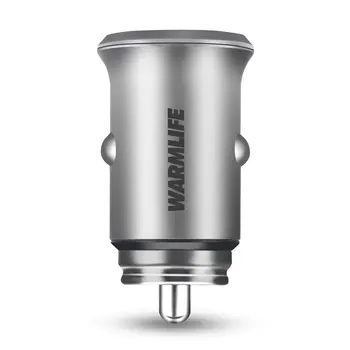 

Mini Dual USB Interface Vehicle Auto Car Charger LED Indicator Light Aluminum Charging Adapter Universal For Mobile Phone