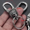 Stainless Steel Animal Vintage Key Chain for Jewelry Making Accessories Men Lobster Clasps Findings Egale Lion Skull Cow Wolf ► Photo 3/6