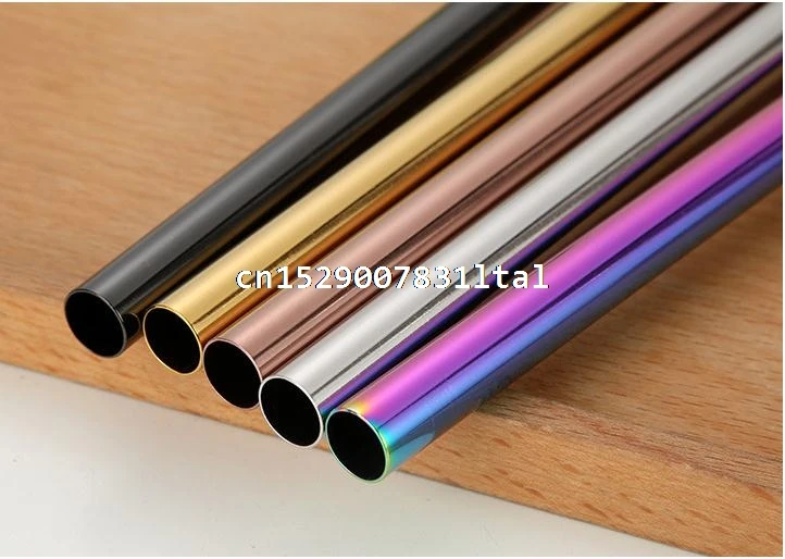 250pcs Stainless Steel Drinking Straws Straight and Bent Reusable Filter Tea Coffee Tools Party Bar Accessories