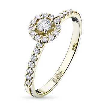 

Yellow gold ring with diamonds