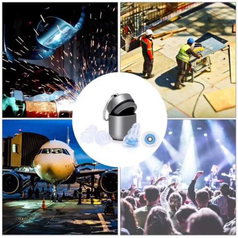 1 Pair Ear Plug Noise Cancelling Hearing Protection Earplugs for Concerts Musician Motorcycles Reusable Silicone Ear Plugs