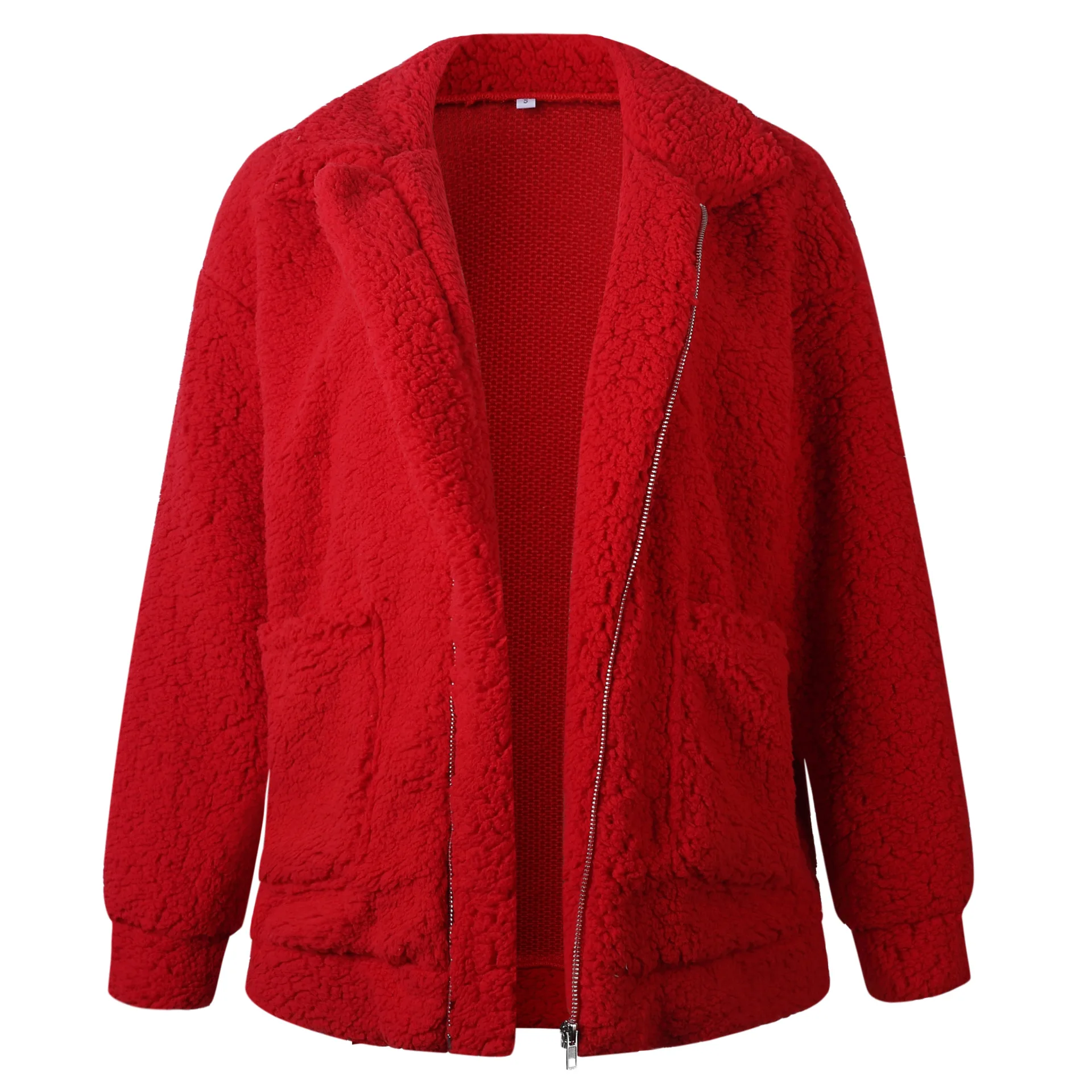 Осень зима ткань женские пальто и куртки карман ягненка кашемировые пальто уличная корейский стиль Свободное пальто на молнии плюшевая куртка
