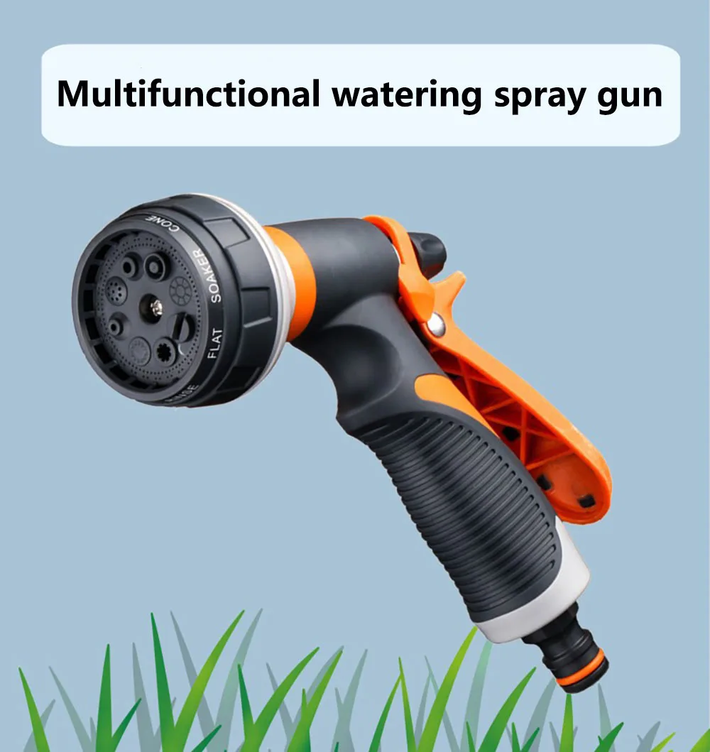 Garden Water Gun Watering Gun Hose Nozzles Adjustable Water Gun Lawn Hose Multifunction Garden High Pressure Sprayer