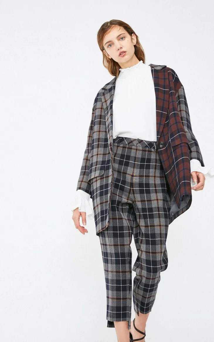 Vero Moda женское клетчатое пальто разных цветов с отворотом на запястье рукава | 319108516