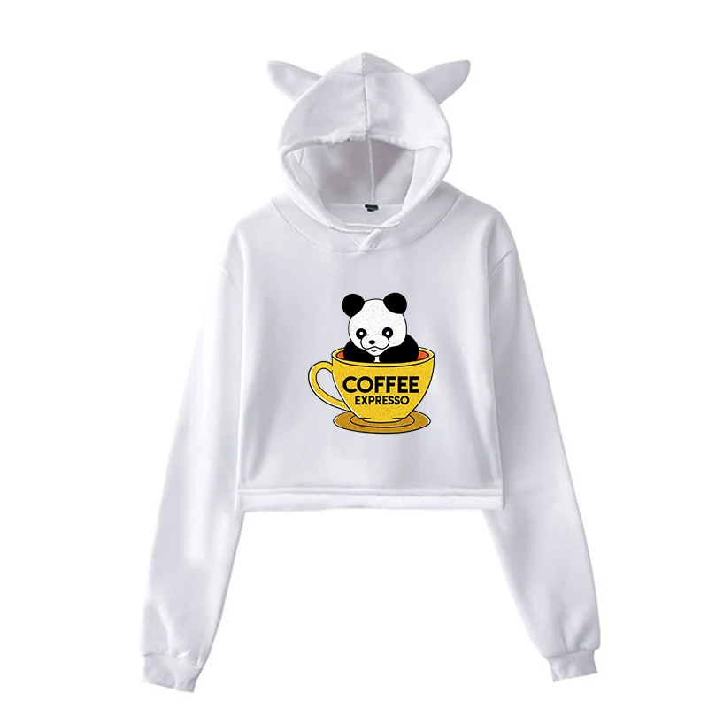 Забавная панда Kawaii толстовки женские Harajuku Толстовка розовая одежда уличная одежда толстовки Одежда для девочек зимние топы с длинными рукавами