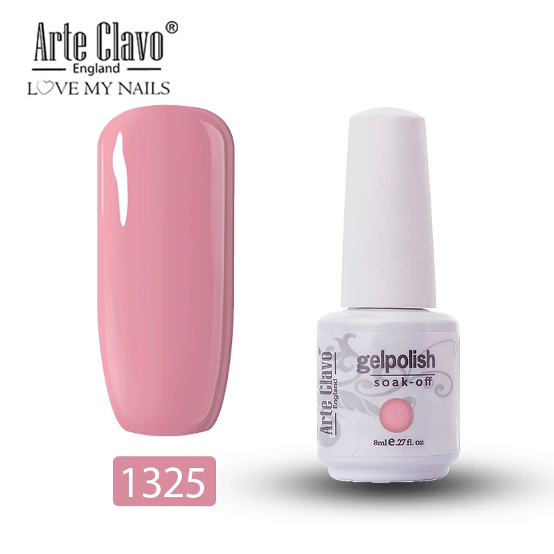 Arte Clavo 8 мл Гель-лак для ногтей набор маникюрный лак Топ Светодиодный УФ-гель лак удаляющийся замачиванием блеск для ногтей гель для украшения лака - Цвет: 1325