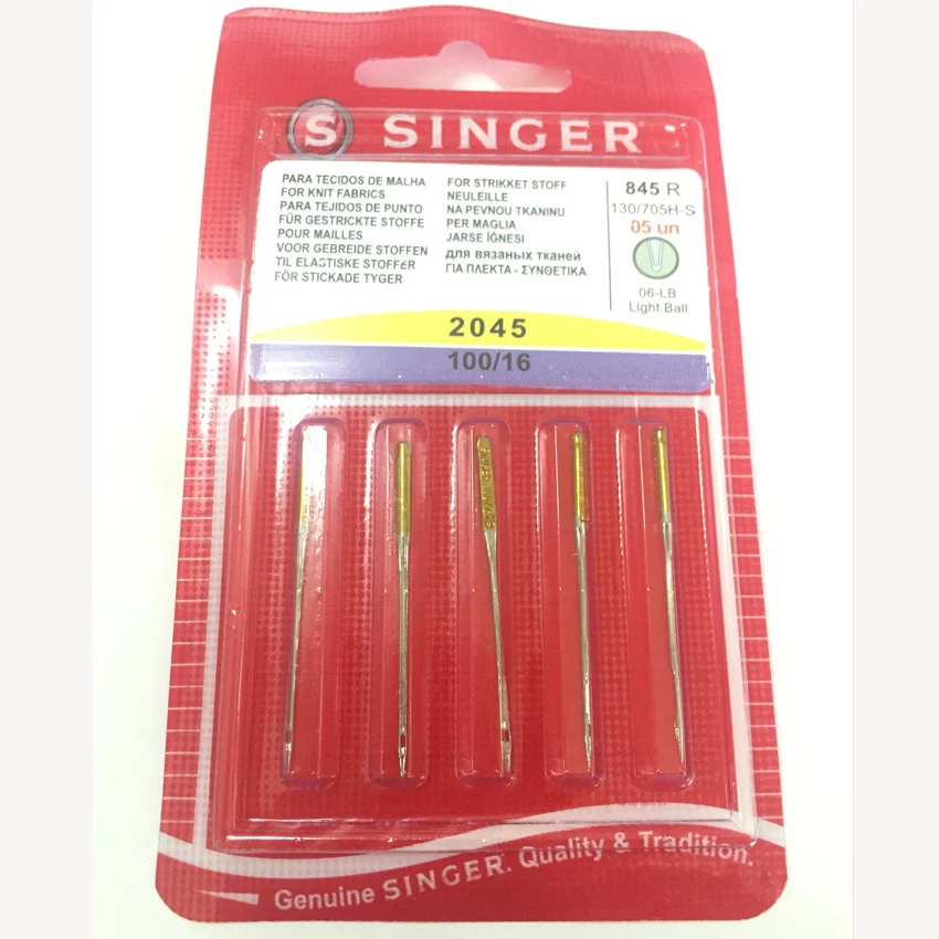 Singer Premium Ball Point Sewing Machine Needles 2045 Sizes 80/11,100/16 1pack =5pcs Singer