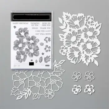 

BLOSSOM IN BLOOM Metal FLOWER Cutting Dies and Stamps For DIY Scrapbooking Photo Album Decorative Embossing Folder Stencil Dies