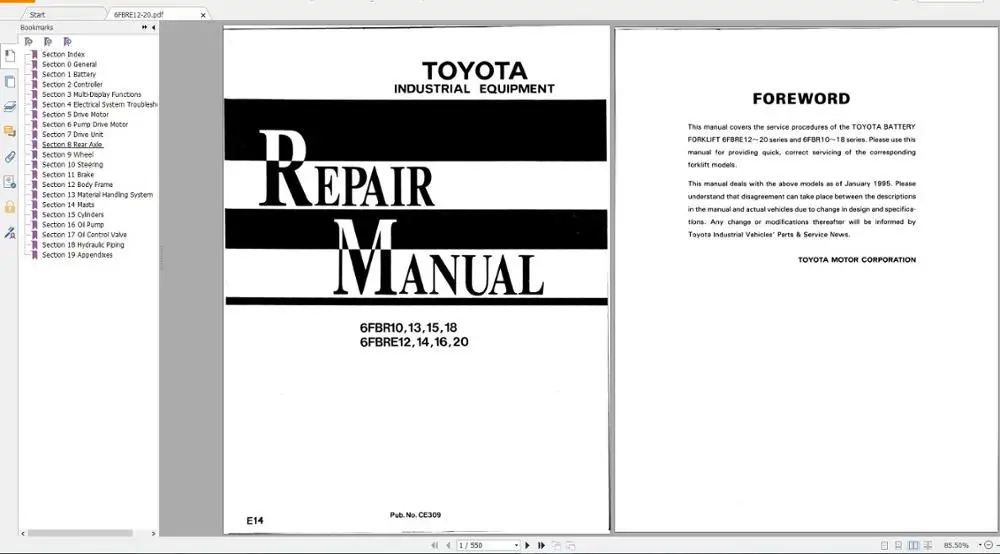 Для Toyota вилочный погрузчик 8 серий руководства по обслуживанию PDF 4 34 GB DVD|hino