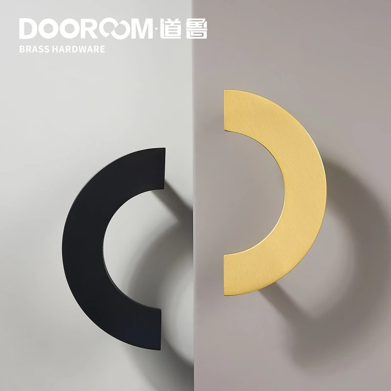 Латунные мебельные ручки Dooroom современные легкие Роскошные полукруглые для