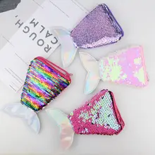 Новое поступление, сумка через плечо с рыбьим хвостом для девочек, Повседневная сумка на плечо с пайетками для хранения монет на каждый день