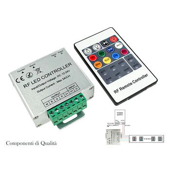 

LEDLUX CL7015 Controller RGBW Controller 4 channels 12V 24V 4 X3A Remote control RF Wireless Remote for coil LED RGB + W RF220