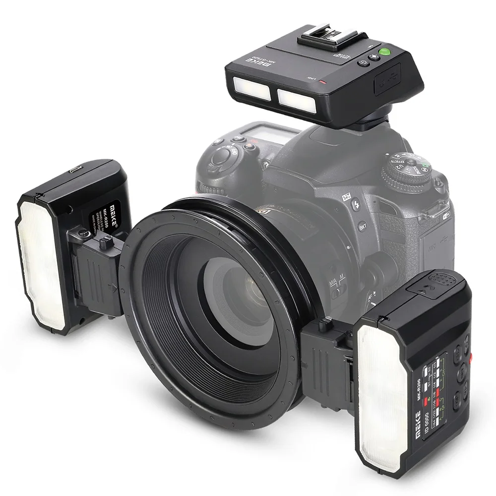 US $299.99 Speedlite Macro Twin Flash Kit TTL High Speed Synchronization MEIKE MKMT24 Speedlite Camera Flash Professional Macro Flash